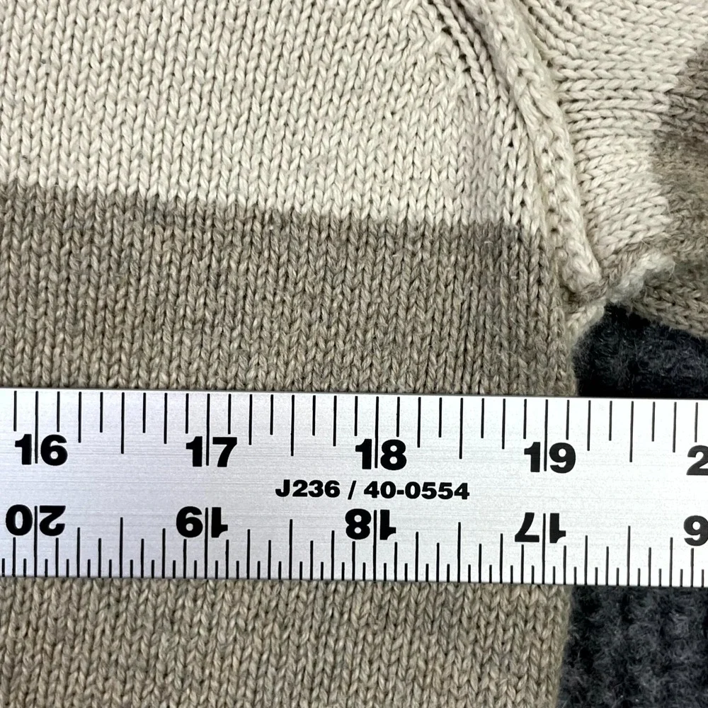 American Eagle Outfitters Sweater Mens Large Striped Cotton 1/4 Zip Knit Outdoor